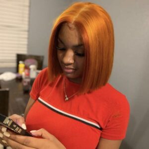 13*4 FULL FRONTAL LACE WIG GLUELESS #350 DOUBLE DRAWN  8 INCH