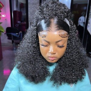 13*4 FULL FRONTAL LACE WIG GLUELESS  SDD JERRY CURLY 20 INCH