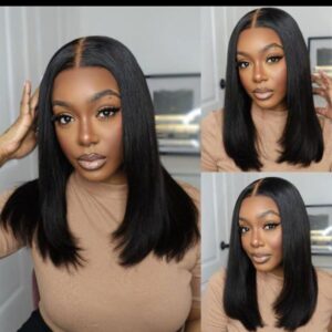 5×5 STRAIGHT CLOSURE WIG HUMAN HAIR PRE PLUCKED