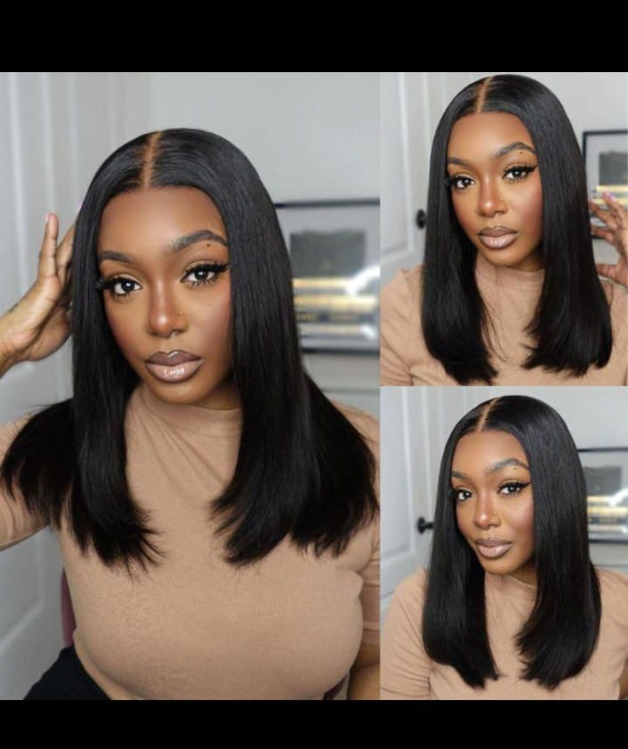 5×5 STRAIGHT CLOSURE WIG HUMAN HAIR PRE PLUCKED