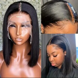 13*4 FULL FRONTAL LACE WIG GLUELESS  DOUBLE DRAWN
