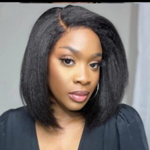 KINKY STRAIGHT 13*4 FULL FRONTAL LACE WIG GLUELESS