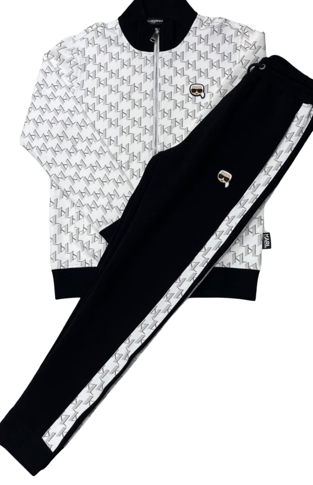 Karl Lagerfeld Signature Tracksuit Set Black and White