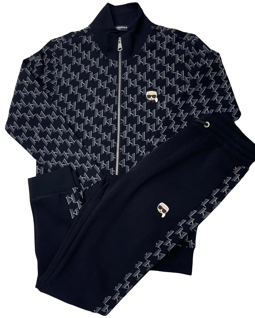 Karl Lagerfeld Signature Tracksuit Set Black