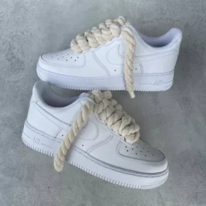 Nike Air Force 1 Custom Rope Lace (Cream Laces)