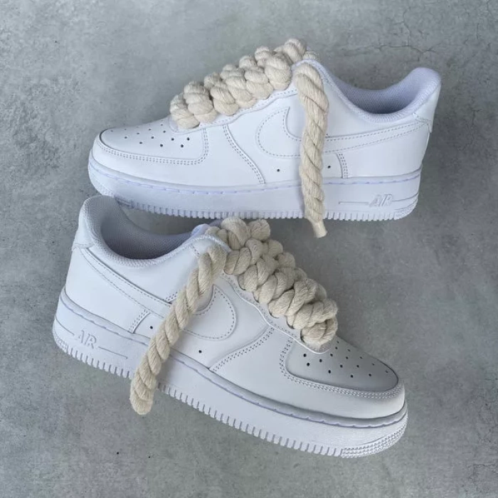 Nike Air Force 1 Custom Rope Lace (Cream Laces)