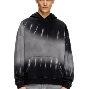 Tie-dyed hoodie with logo print